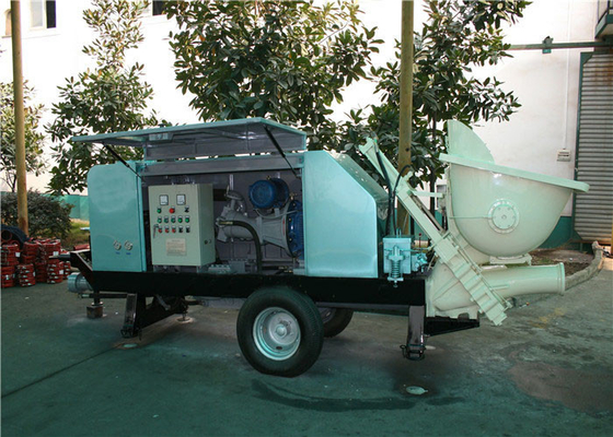Chine machine de pompe concrète de 7.4Mpa 27m3/h, pompe concrète de boeuf électrique de dérapage de système de ventilation fournisseur